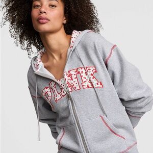 PINK x FRANKIES Berry Fleece Fullzip Hoodie XS NWT